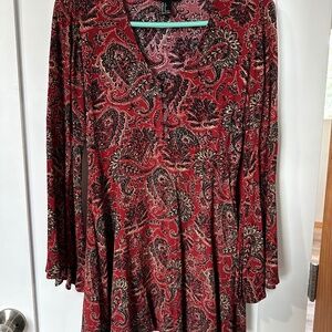 Red paisley dress